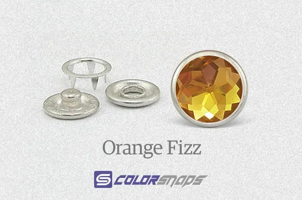 Orange Jeweled Pearl Snap Button